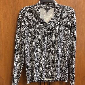 Talbots Monochrome Abstract Blouse